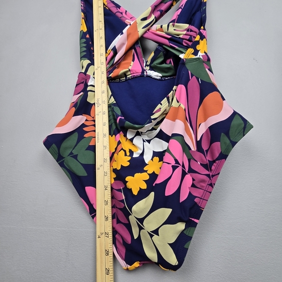 SEA ANGEL One Piece Floral Swim Suit Multicolored Navy Womens Size XL - Picture 12 of 15
